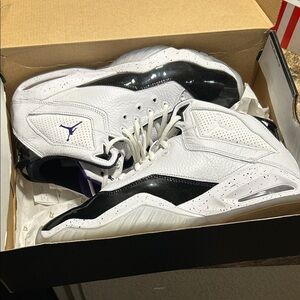 Jordan Men's White, Black, and Purple Athletic Shoes